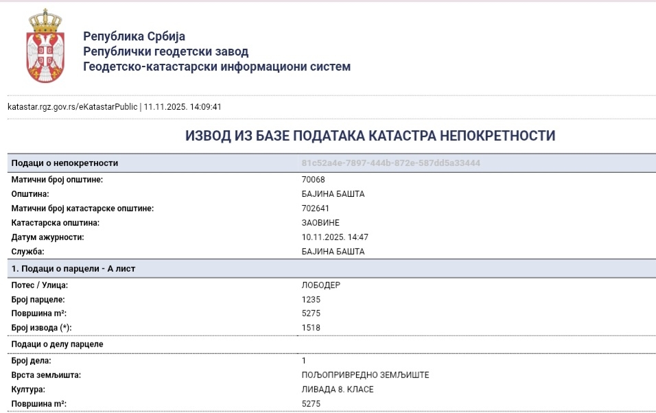 Tara-parcela na prodaju