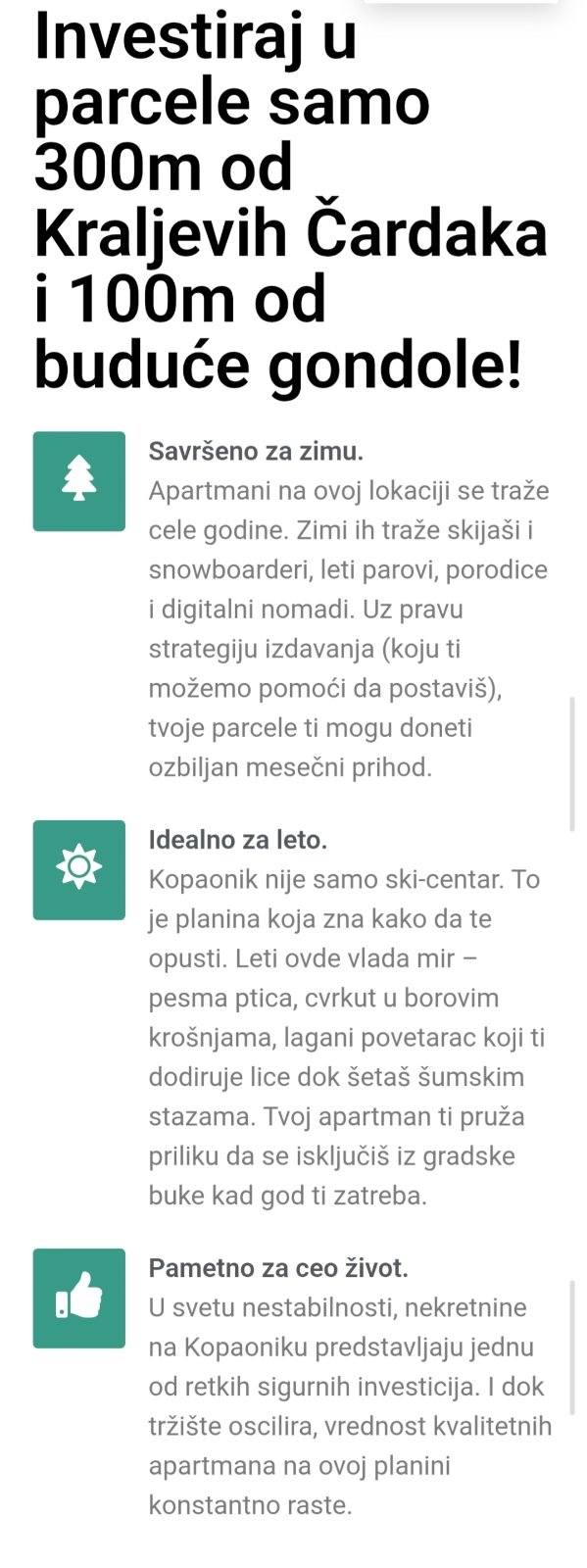 Prodajem plac na Kopaoniku